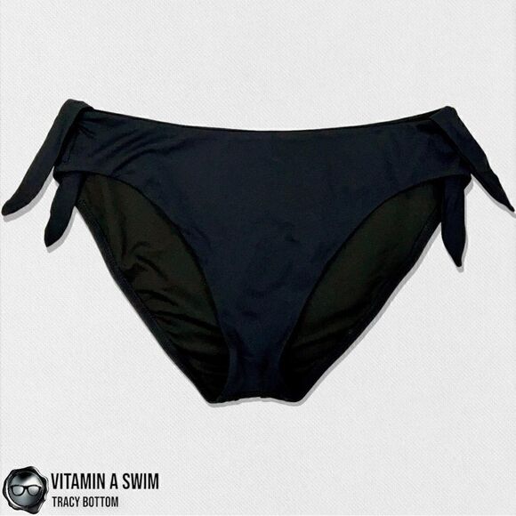 VITAMIN A SWIM TRACY FULL COVERAGE BIKINI BOTTOM IN BLACK ECOLUX SIZE XL NEW NWT - Picture 11 of 12